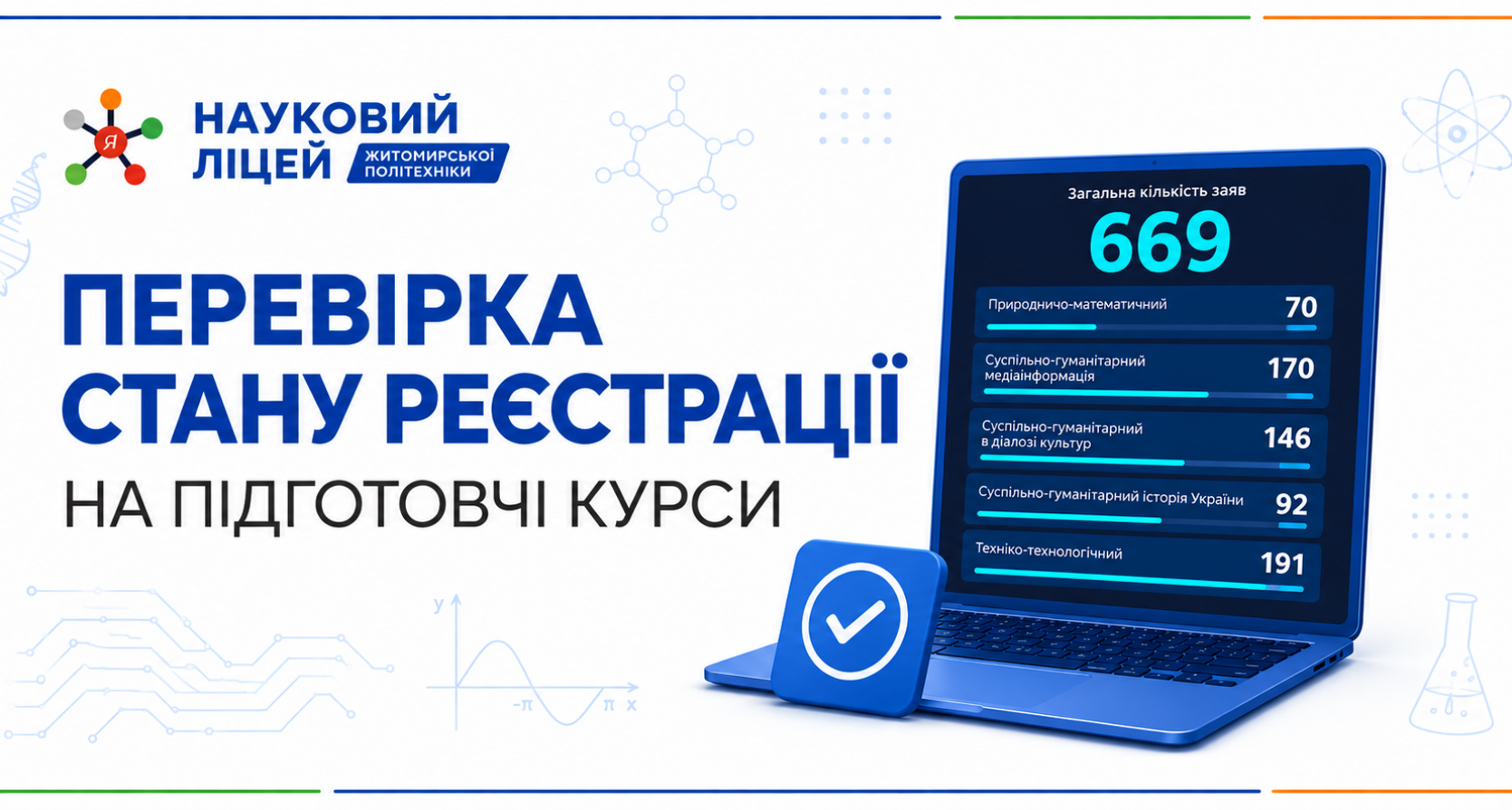 Перевірка стану реєстрації на підготовчі курси